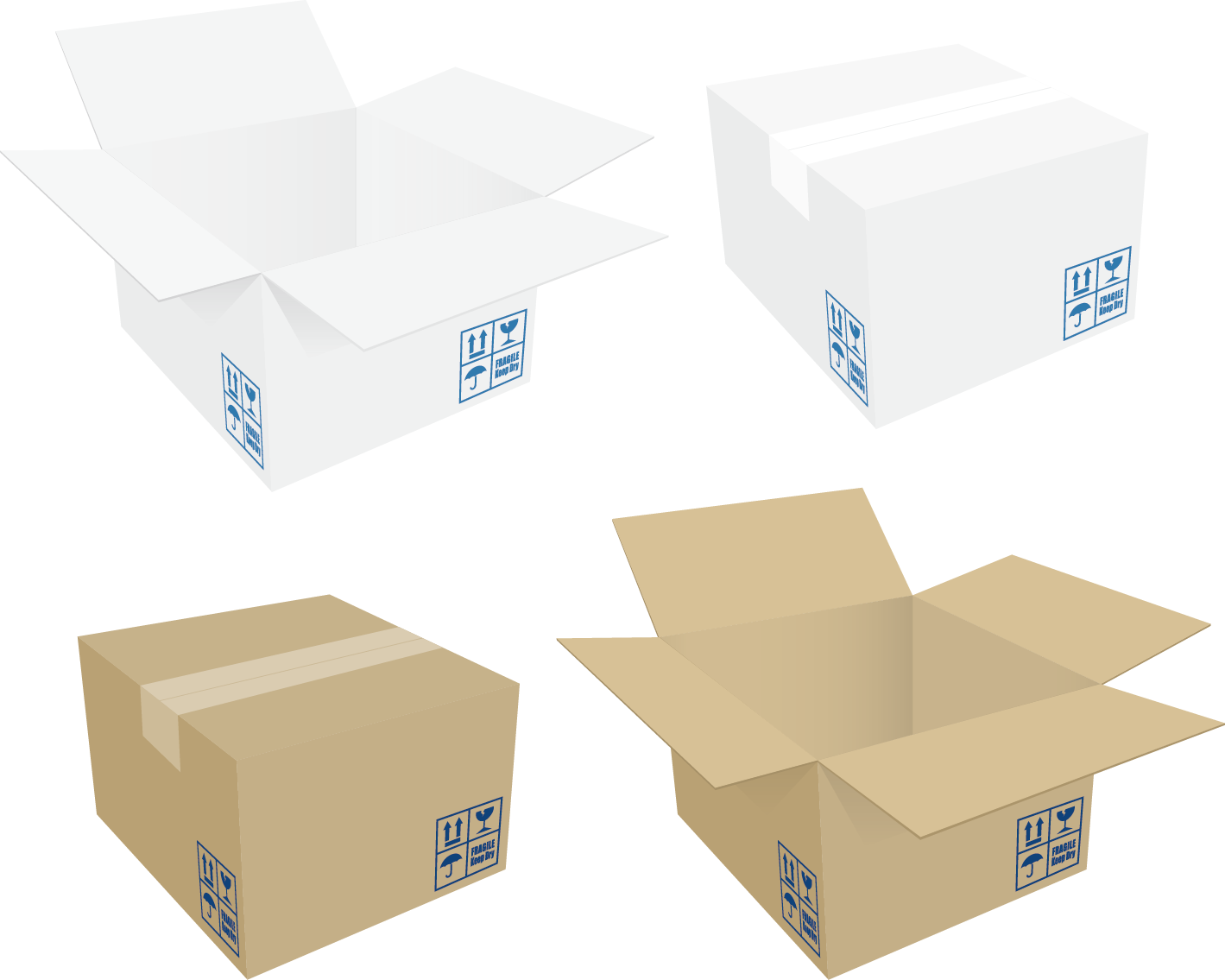 白色与原色纸箱